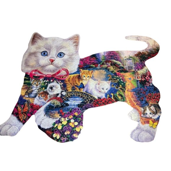 Master Pieces Shaped Puzzle 550 pc Large Pieces Kitten Tales - complete - Picture 2 of 9